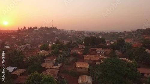 Drone flight over Foumban, Cameroon, Africa photo