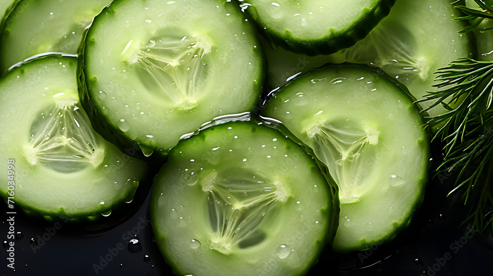 Abstract background of green cucumber slices. Abstract background of green cucumber slices.
