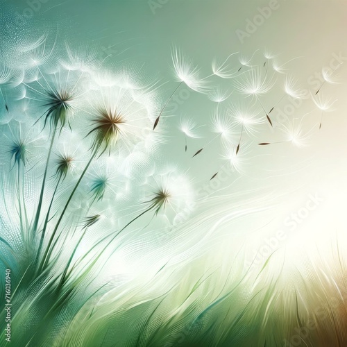Serene Dandelion Field  Nature Background Concept