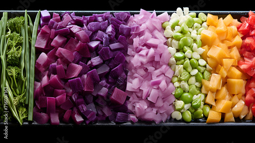 Set with frozen vegetables ...