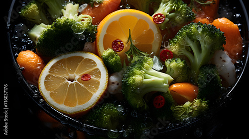 Set with frozen vegetables ...