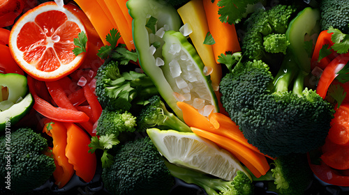 Set with frozen vegetables ...