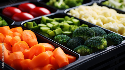 Set with frozen vegetables ...