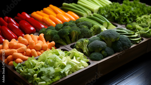 Set with frozen vegetables ...