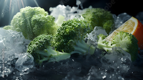 Set with frozen vegetables ...