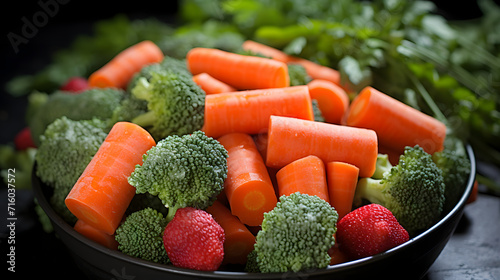 Set with frozen vegetables ...