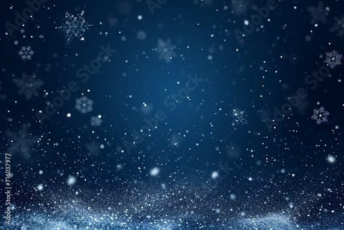 Chill vibes Dark blue snow gradient abstract Christmas background texture
