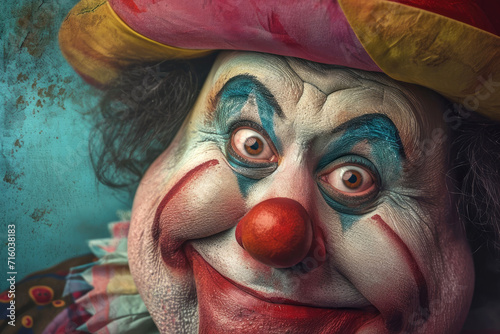 Funny man with clown make up