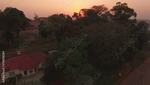 Drone flight over Foumban, Cameroon, Africa photo