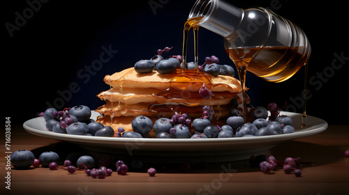 Pancakes with berries and m...