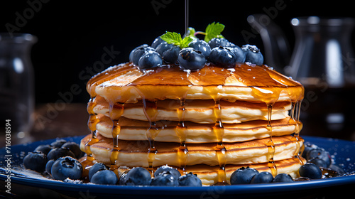 Pancakes with berries and m...