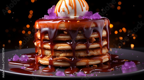 Pancakes with berries and m...
