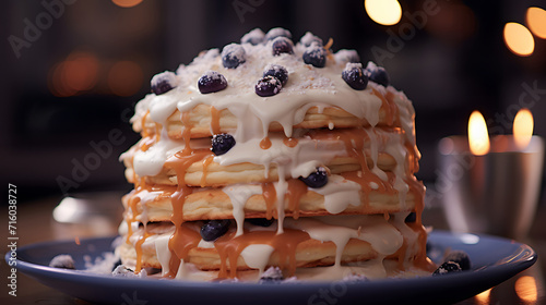 Pancakes with berries and m...