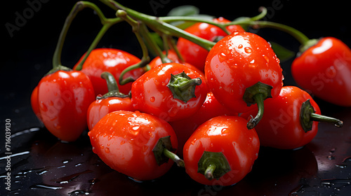 Red peppers pattern backgro...