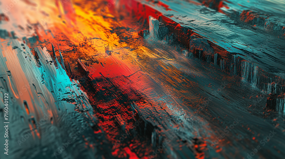 Colorful Chaos: Textured Abstract Art