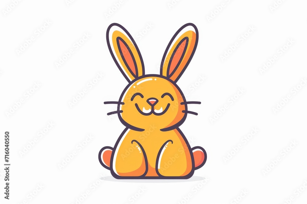 Obraz premium A playful cartoon illustration of a charming bunny drawing, filled with whimsical clipart and showcasing the lovable nature of this adorable animal