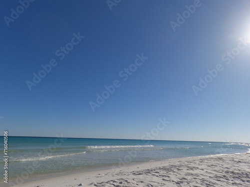 Beach front sand and waves