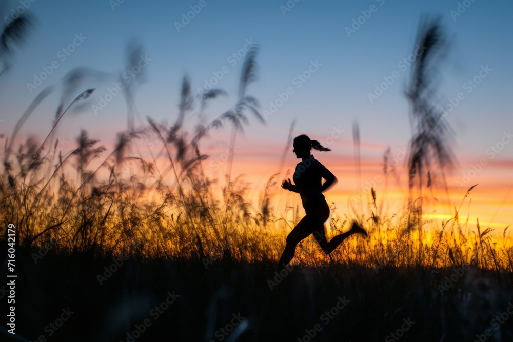 A solitary figure embraces the freedom of nature, chasing the sunrise through a sea of golden grass