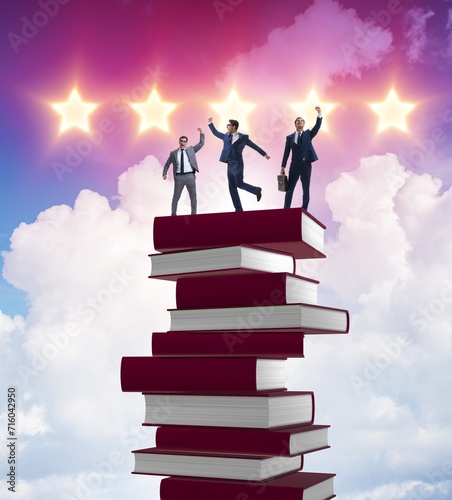 Business education concept with businessman and books