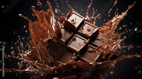 Liquid brown sweet chocolat...