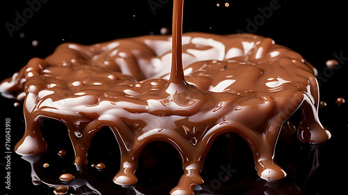Liquid brown sweet chocolat...