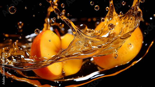 Red apples juice in water s...
