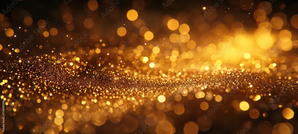 Golden glitter christmas abstract bokeh background. Blurred sparkles festive backdrop Golden glitter christmas abstract bokeh background. Blurred sparkles festive backdrop