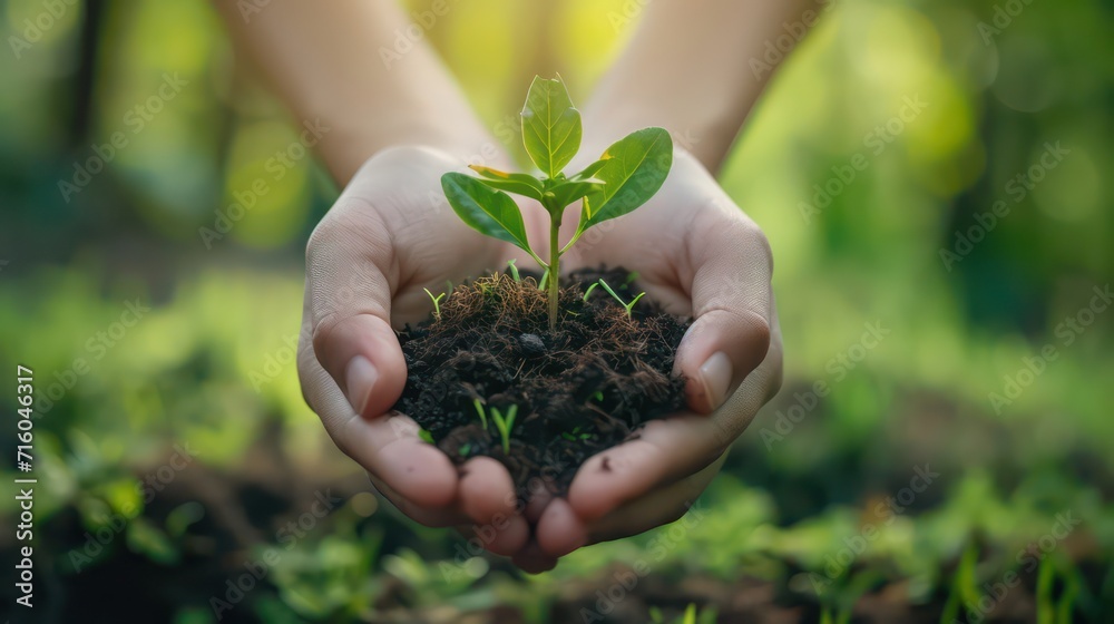 Farmers plant trees and take care of them with farmers hands. resource conservation and the concept of planting trees and caring for the environment. Farmers plant trees and take care of them with farmers hands. resource conservation and the concept of planting trees and caring for the environment.