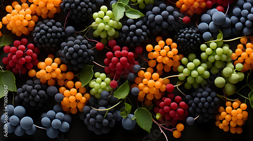 Wallpaper Mural Creative neatly arranged food layout fruits and leaves on bright background. Minimal healthy food concept. Flat lay. Torontodigital.ca