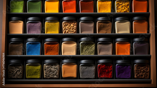 Colored spice background. S...
