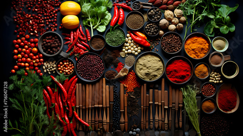 Colored spice background. S...
