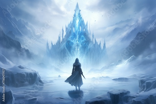 A frost mage, capable of freezing enemies in their tracks and summoning blizzards of icy destruction. - Generative AI photo