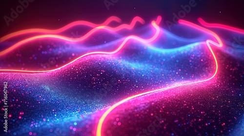 Neon Wave Elegance Vector Patterns Meet Urban Lights in Cinema4D Render  Color Splashes. Generative AI