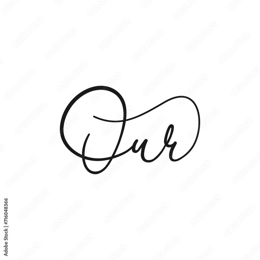 initial letter OUR script logo unique initial letter OUR script logo unique