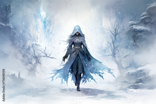 A frost mage, capable of freezing enemies in their tracks and summoning blizzards of icy destruction. - Generative AI