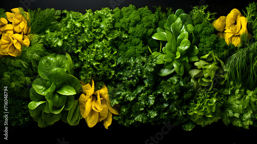 Panoramic wide organic food...