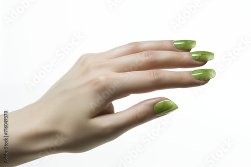 hands with green manicure