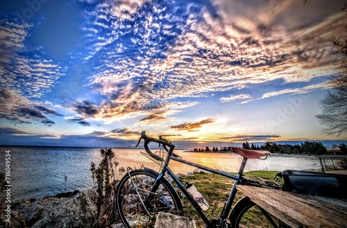 Bicycle by the Sunrise on the Georgian Bay 