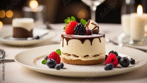 chocolate cake with berries