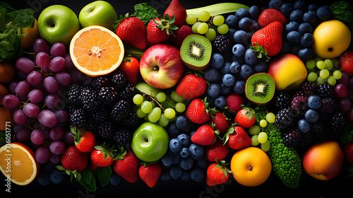 Background of fresh fruits ...