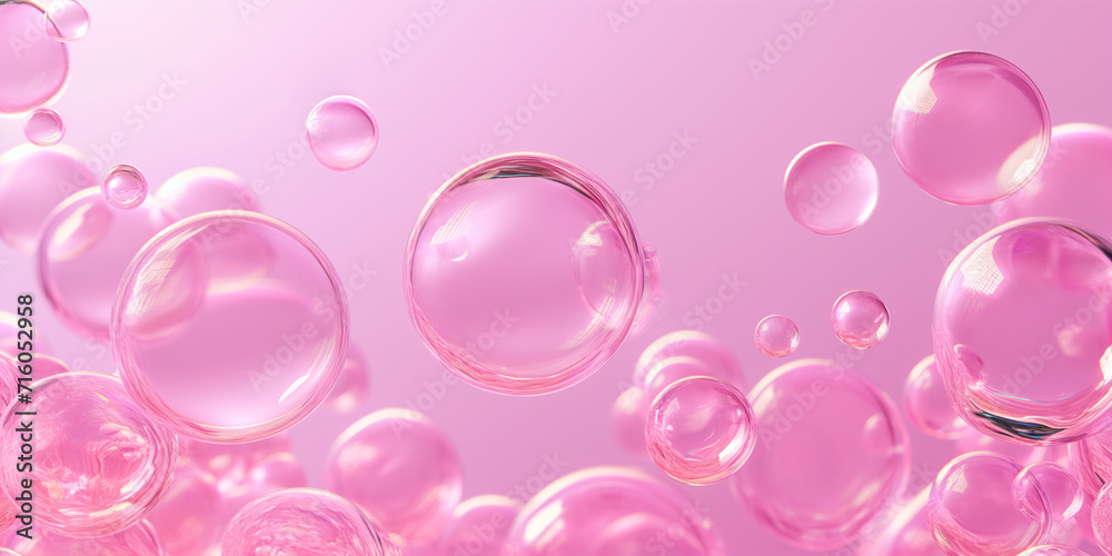 Pink Bubbles. Pretty Pink Soap Bubbles Dance on a Pretty Pink Wallpaper Background. Pink Bubbles. Pretty Pink Soap Bubbles Dance on a Pretty Pink Wallpaper Background.