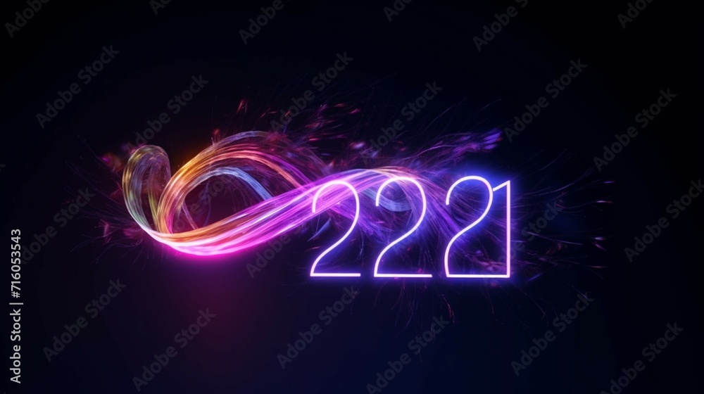 Creative 2024 New Year design template with a fiber Ai Generative