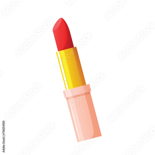 Bright red lipstick isolated vector illustration
