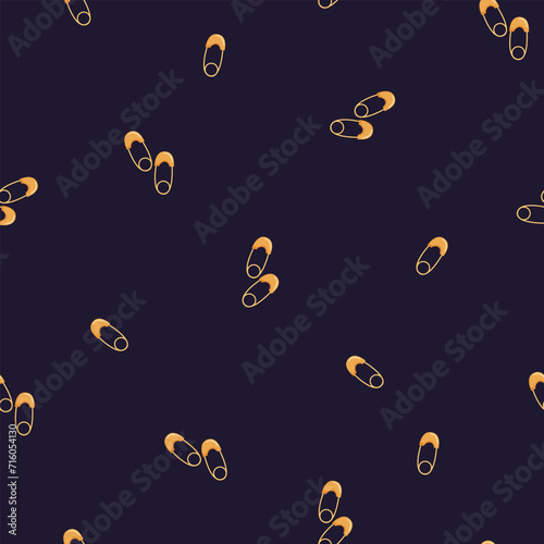 Seamless pattern with golden clothes accessories. 