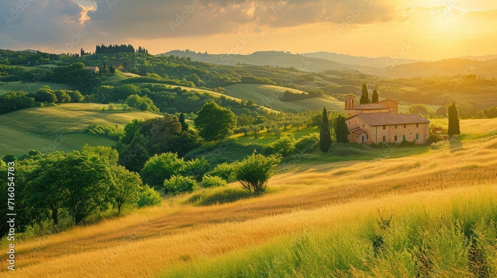 Countryside landscape. Beautiful typical countryside summer landscape.