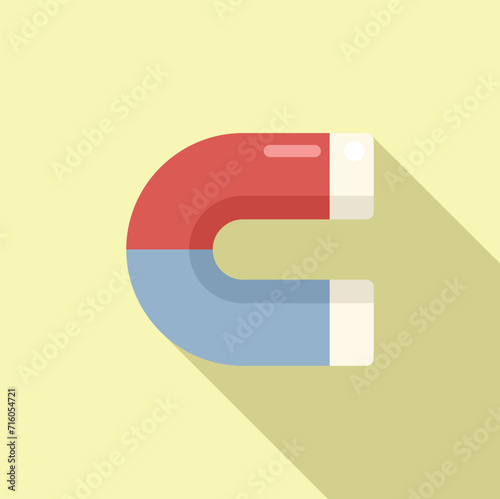 Seo data magnet icon flat vector. Computer market. Universal digital data