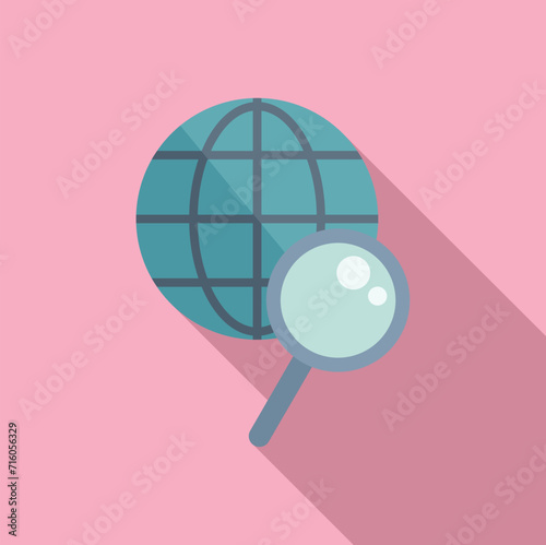 Web search icon flat vector. Online market boost. Global web data