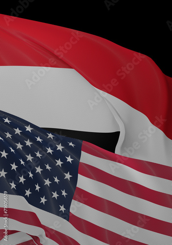 USA and Yemen flags