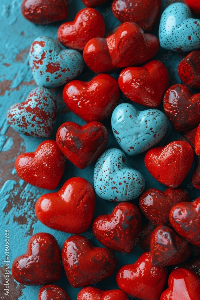 A vibrant valentine's day display of sugary love, featuring a delicious