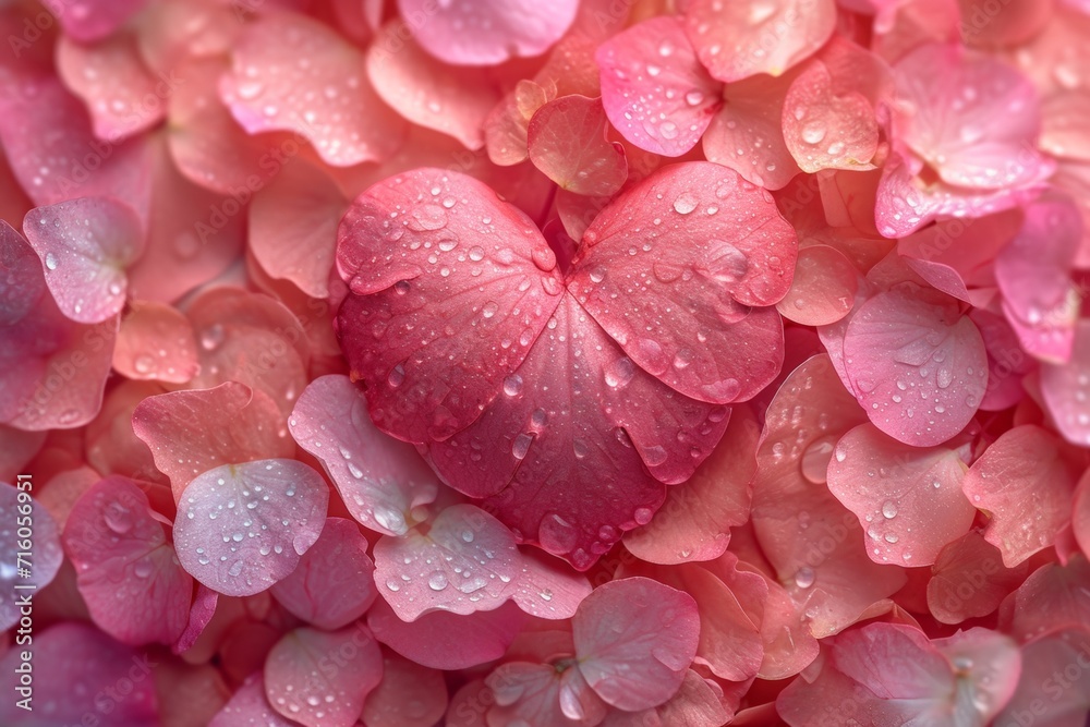 A romantic valentine's day background featuring a delicate heart-shaped flower adorned with glistening water droplets, adding a touch of whimsy to the pink petals and showcasing the beauty of nature' A romantic valentine's day background featuring a delicate heart-shaped flower adorned with glistening water droplets, adding a touch of whimsy to the pink petals and showcasing the beauty of nature'